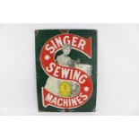 RARE Antique / Vintage SINGER Sewing Machines Enamel Advertising Sign