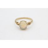 14ct gold opal solitaire ring (1.8g) Size L