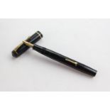 Vintage CONWAY STEWART No.45 Black FOUNTAIN PEN w/ 14ct Gold Nib WRITING