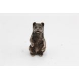 Vintage 1962 London STERLING SILVER Miniature Sitting Bear Ornament (52g)