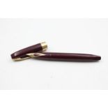 Vintage SHEAFFER PFM Pen For Men Burgundy FOUNTAIN PEN w/ 14ct Gold Nib WRITING