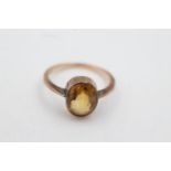 9ct gold antique citrine ring (2.4g) Size O