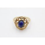 9ct gold azurite ring (3.5g) Size Q