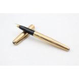 Vintage PARKER 65 Rolled Gold FOUNTAIN PEN w/ 14ct Gold Nib WRITING (24g)