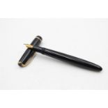 Vintage PARKER Victory Black FOUNTAIN PEN w/ 14ct Gold Nib WRITING