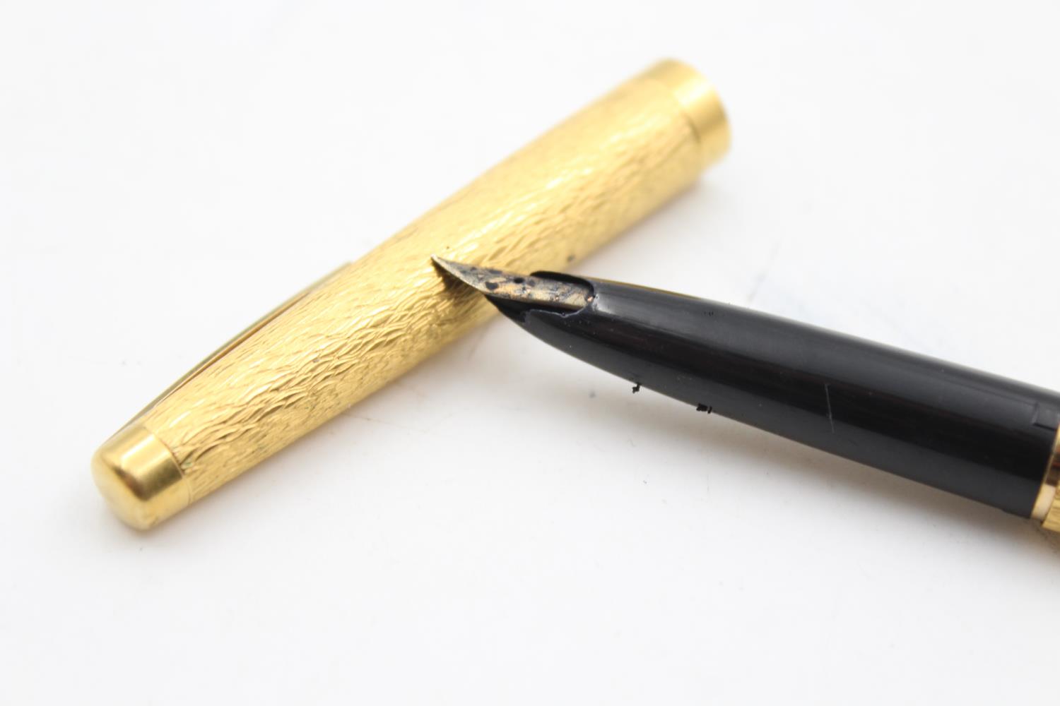 Vintage SHEAFFER Rolled Gold Lady Sheaffer FOUNTAIN PEN w/ 14ct Nib WRITING 16g - Bild 2 aus 5