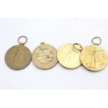 4 x WW1 Victory Medals Named Inc 34083 PTE C.Goddard - Northampton Regiment Etc