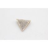 14ct gold diamond pave set triangular pendant (1.7g)