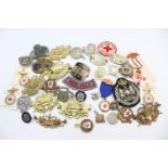 Job Lot of Assorted Vintage BADGES Inc Red Cross, St Johns, Enamel, Post Office