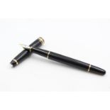 MONTBLANC Meisterstuck Black FOUNTAIN PEN w/ 14ct White Gold Nib WRITING