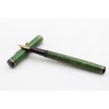 Vintage WAHL 'Wahl Pen' Green Lacquer FOUNTAIN PEN w/ 14ct Gold Nib WRITING