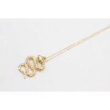 9ct gold snake pendant necklace (3g)