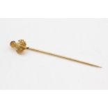 10ct gold detail Scottish citrine thistle stick pin (0.8g)