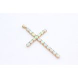 9ct gold opal cross pendant (6.1g)