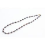 14ct gold cultured pearl & gold spacer necklace (16.7g)