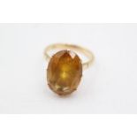 14ct gold citrine cocktail ring (6.7g) size R