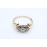 9ct gold aquamarine & diamond dress ring (2.8g) size R