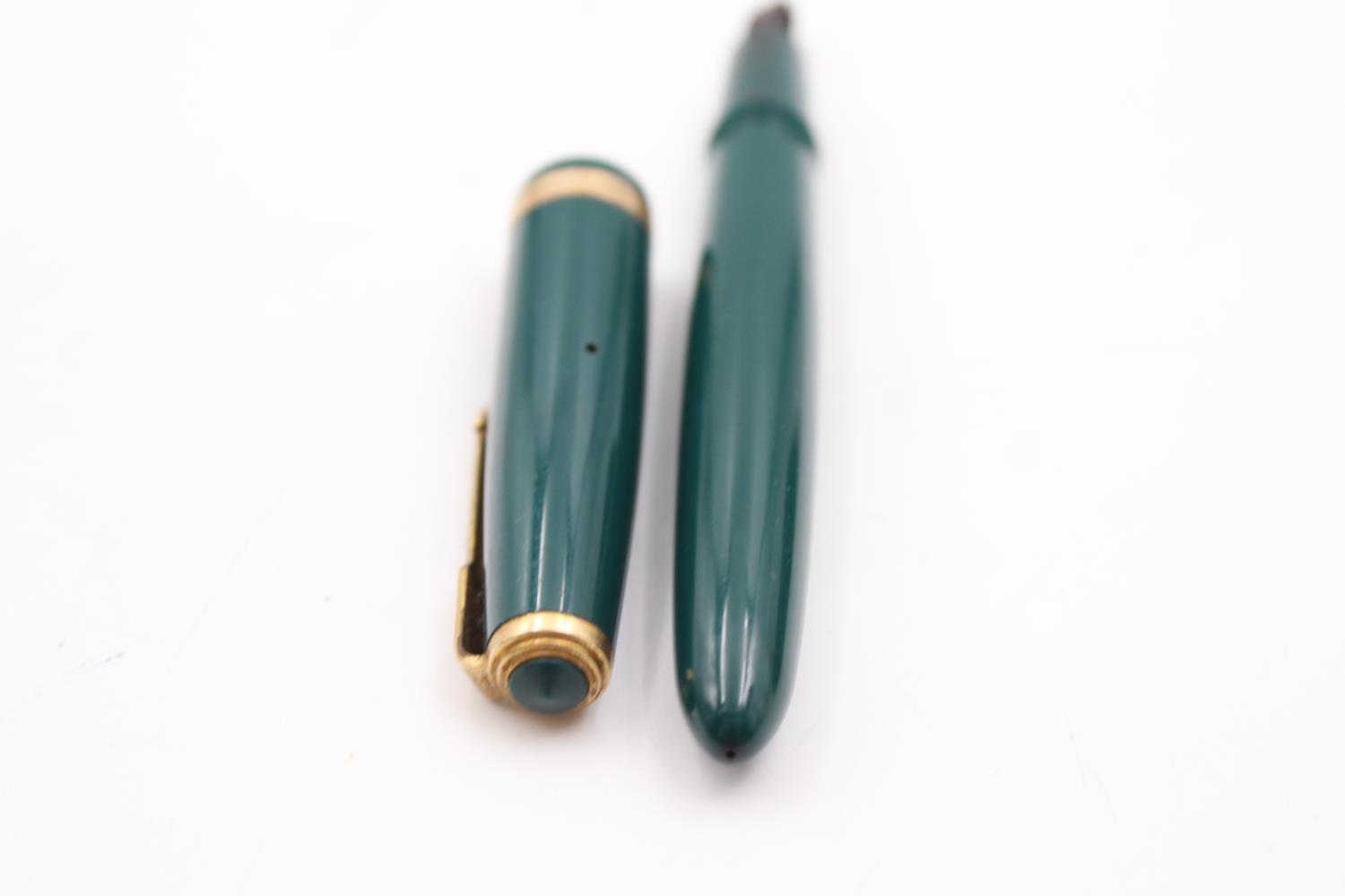 Vintage PARKER Duofold Green FOUNTAIN PEN w/ 14ct Gold Nib WRITING - Bild 5 aus 6