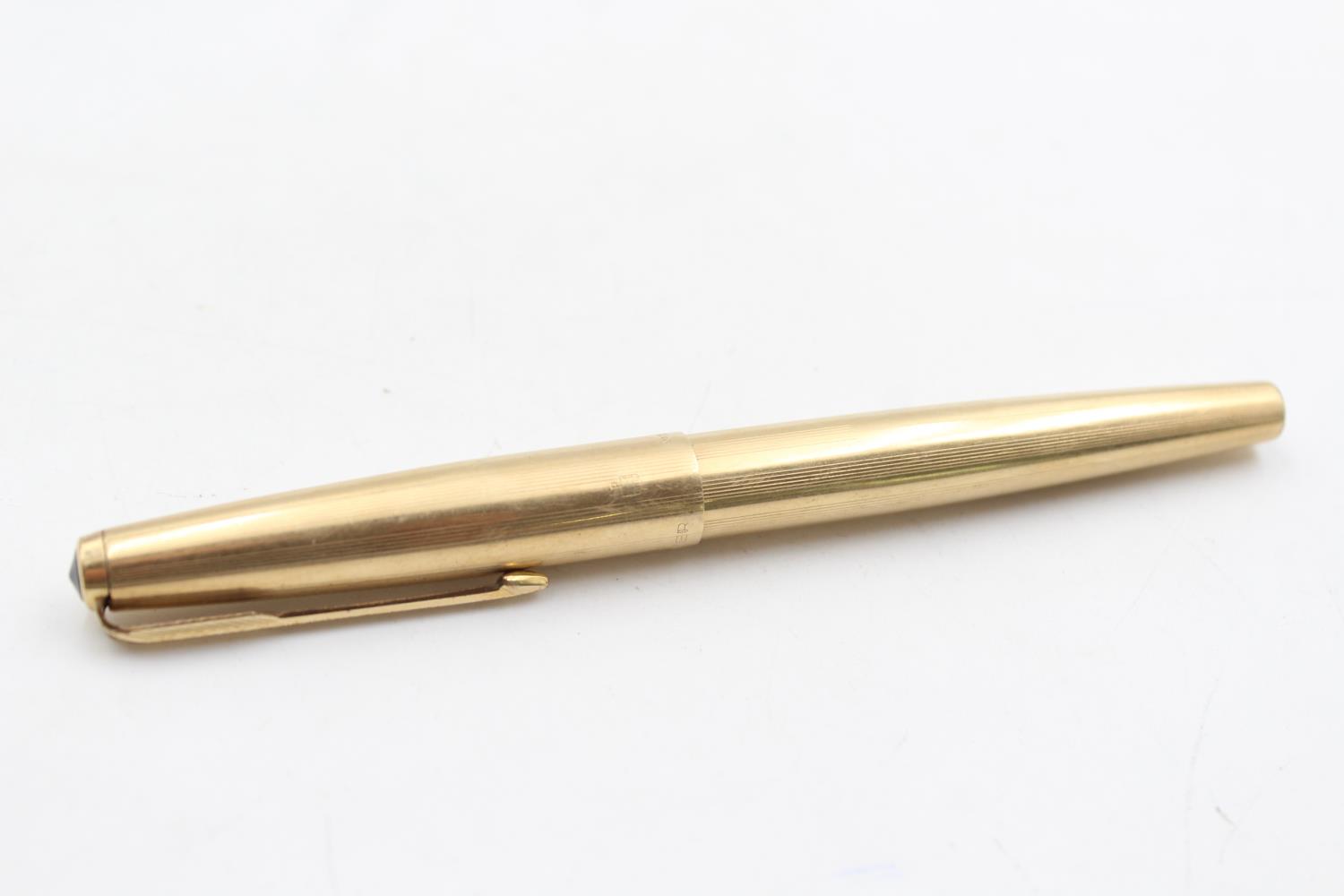 Vintage PARKER 65 Rolled Gold FOUNTAIN PEN w/ 14ct Gold Nib WRITING (19g) - Bild 6 aus 6