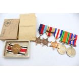 Job Lot of WW2 / ERII Family Medals Inc WW2 Mounted Group w/ Box To Mrs Witham