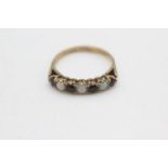 9ct gold opal & sapphire half eternity ring (2.3g) size P