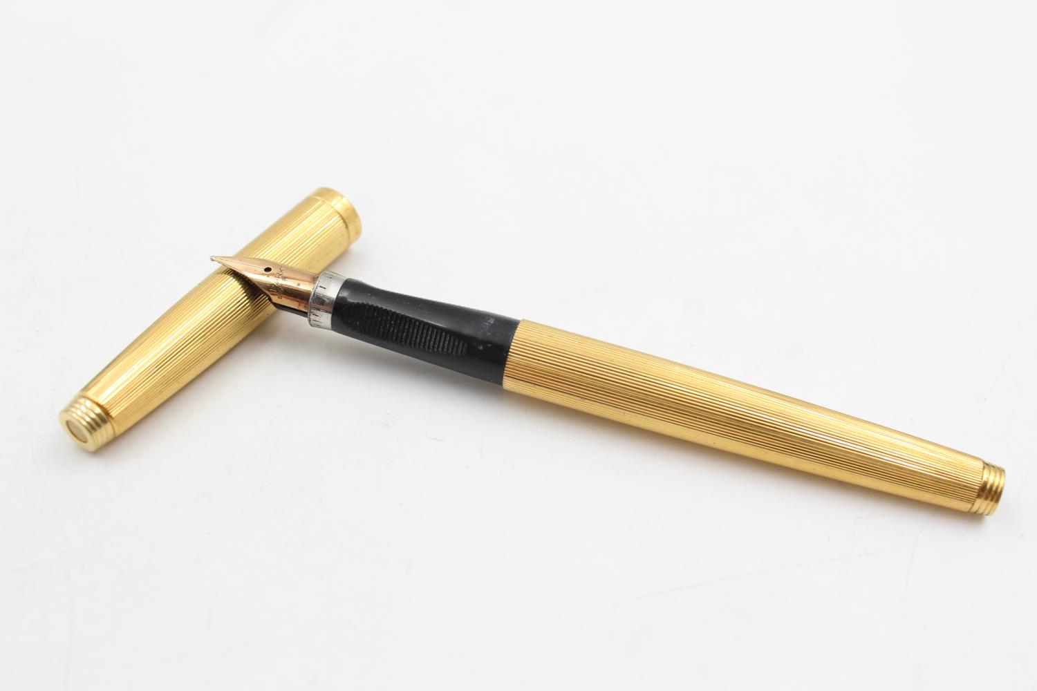 Vintage PARKER 75 Rolled Gold FOUNTAIN PEN w/ 14ct Gold Nib WRITING (20g)