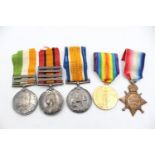 Boer War / WW1 Named Medal Group Inc 4 Bar QSA, K.S.A, 1914 Star Trio