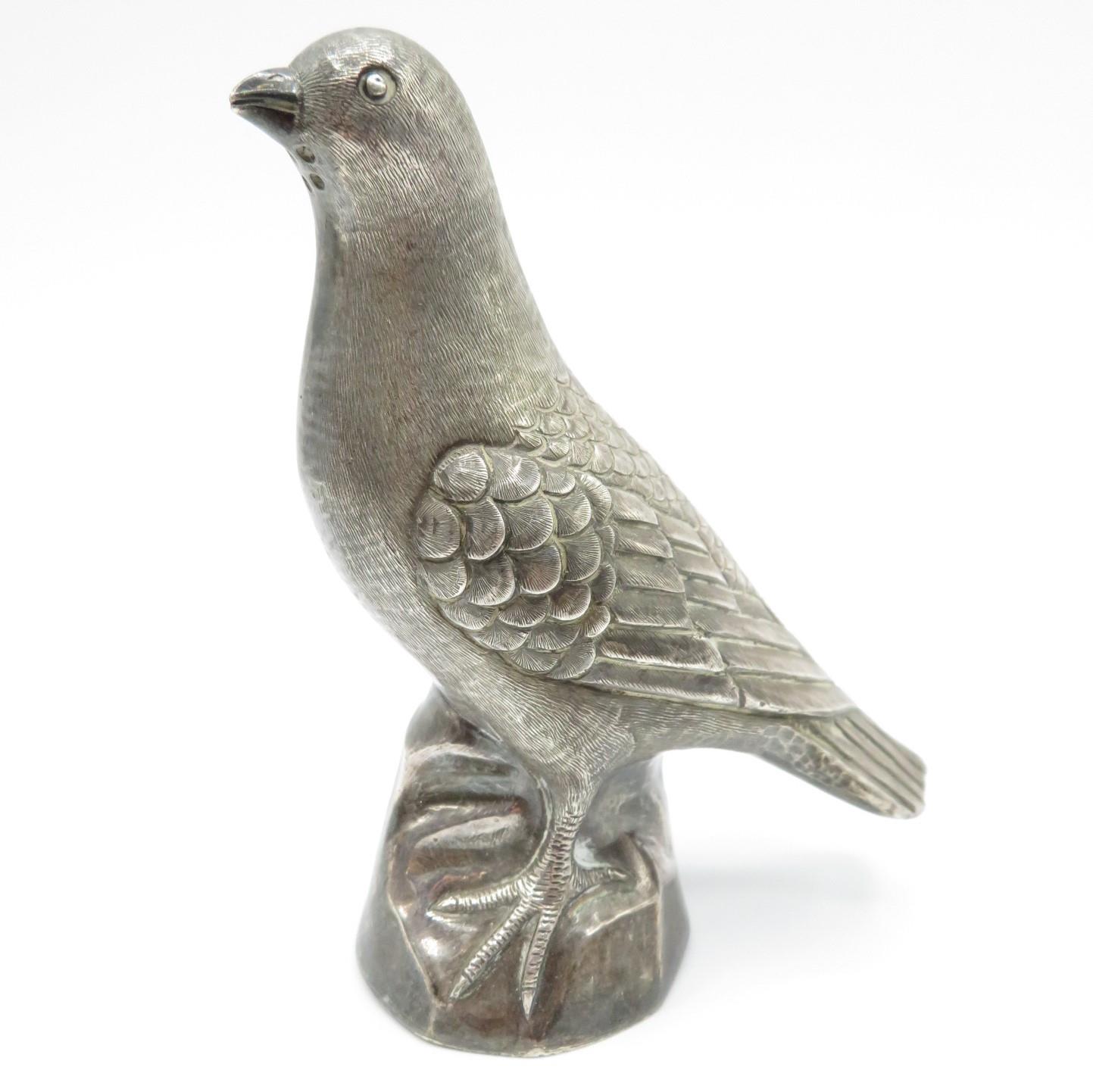 Chinese HM silver pigeon pepperette