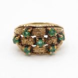 9ct gold and emerald ring size L 2.9g