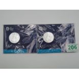 2x Silver £50.00 coins