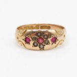 9ct gold antique gypsy set ring size P 2.7g