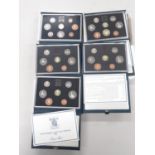 5x Royal Mint proof sets 1983, 1984, 1985, 1986 and 1987