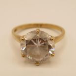 9ct gold CZ solitaire ring 3.2g size M
