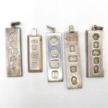 Collection of silver ingots 88g