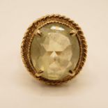 Large citrine and 9ct gold ring 4.9g size O