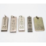 Collection of silver ingots 119g