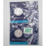 2x Royal Mint silver £50 coins