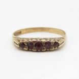 9ct gold antique garnet ring size O as seen 2.2g