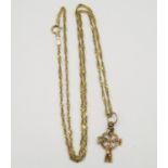 9ct gold chain and Celtic cross pendant