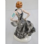 14" Continental dancing girl ceramic figure