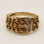 9ct Lovers Knot buckle ring 4.8g size U