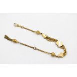 rolled gold antique albertina chain with dog clip & tassle (18g)