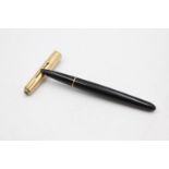 Vintage PARKER 51 Black FOUNTAIN PEN w/ Rolled Gold Cap WRITING