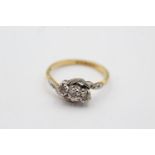 18ct gold diamond bypass band ring (2.6g) Size L