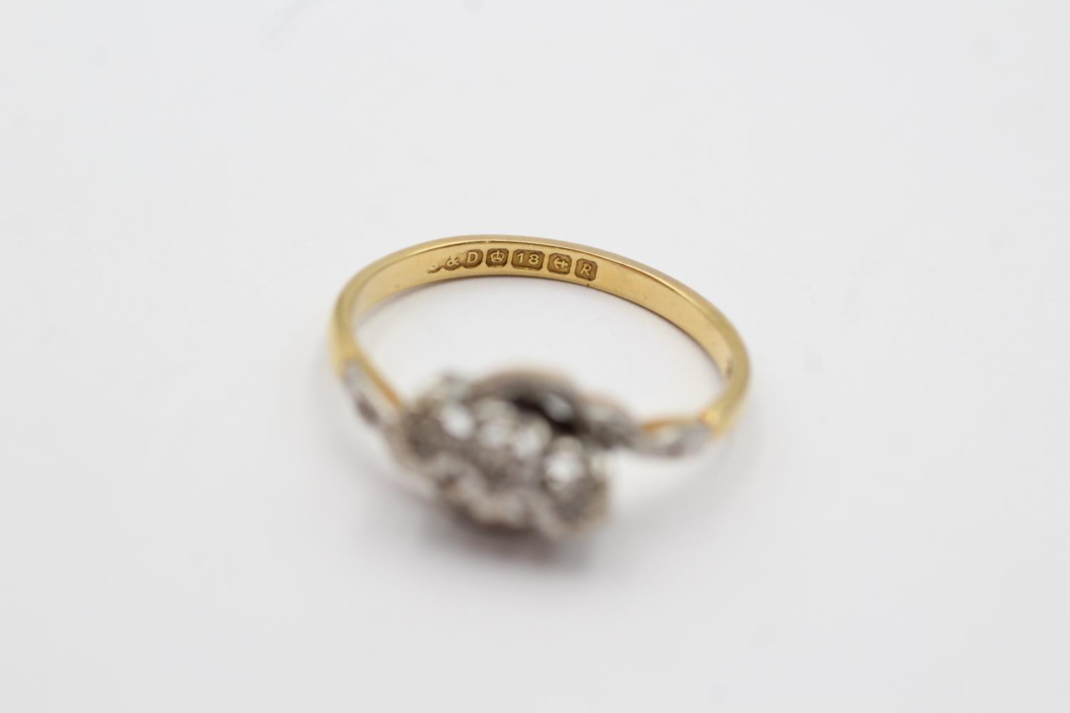 18ct gold diamond bypass band ring (2.6g) Size L - Image 3 of 5