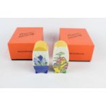 2 x Boxed Bizarre by Clarice Cliff WEDGWOOD Collection Sugar Shakers w Papers