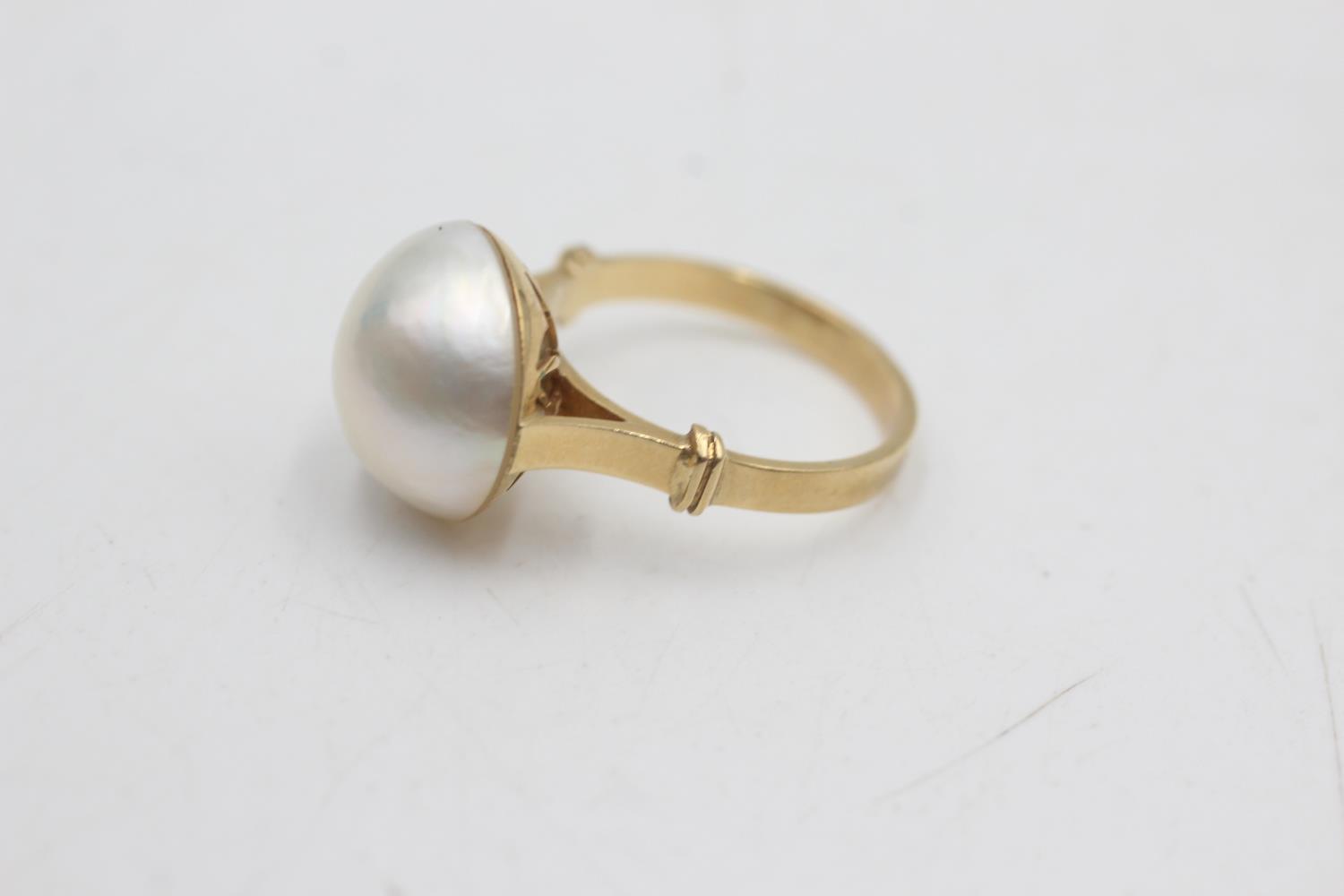 14ct gold pearl dress ring (3.7g) Size K - Image 3 of 4