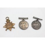 3 x WW1 Medals Named Inc 1914-15 Star, War Medal Etc