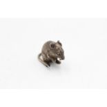 Vintage Hallmarked 1988 London STERLING SILVER Small Rat Ornament (39g)