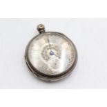 Antique Hallmarked 925 SILVER Open Face Fusee POCKET WATCH Key-Wind WORKING 138g